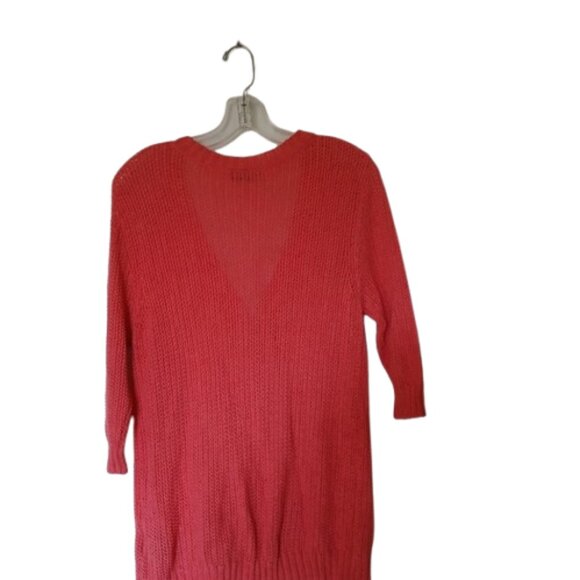 Kenneth Cole Vibrant Coral Linen Blend 3/4 Sleeve Layering Cardigan Size XL - Picture 7 of 7